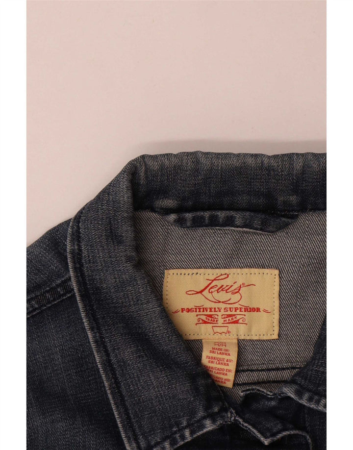 Женская укороченная джинсовая куртка Levi's UK 12, средний темно-синий, хлопок