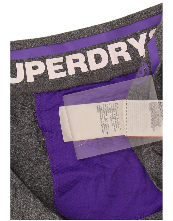SUPERDRY Женские леггинсы-капри с рисунком UK 14, большой размер, серый полиэстер