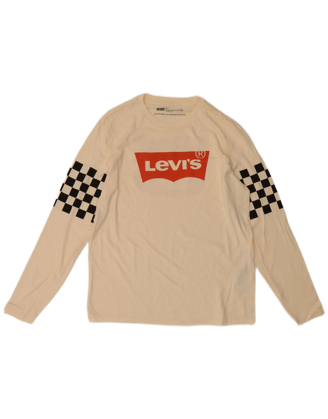 Мужской топ Levi's стандартного кроя с рисунком и длинными рукавами, средний, белый с геометрическим рисунком
