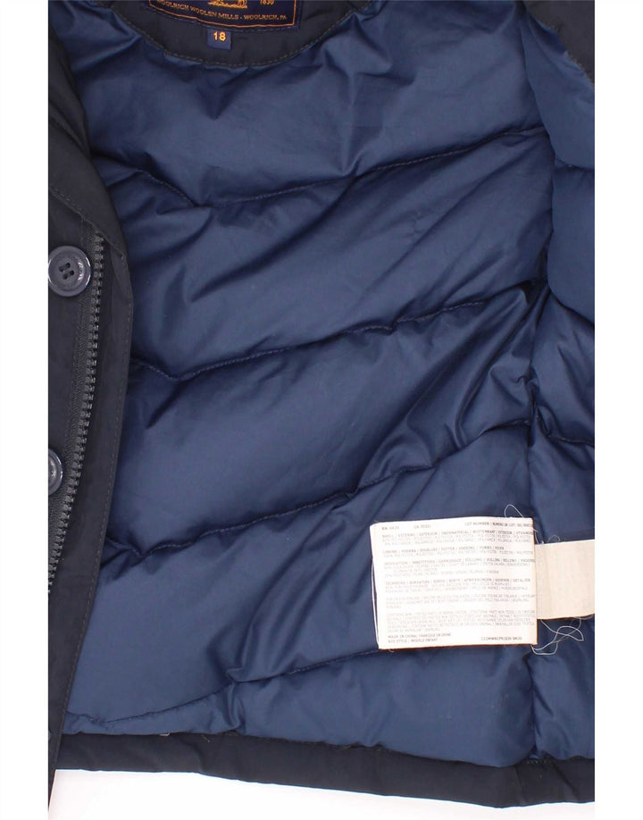 Утепленная куртка Woolrich для маленьких мальчиков с капюшоном 12–18 месяцев, темно-синий, полиэстер