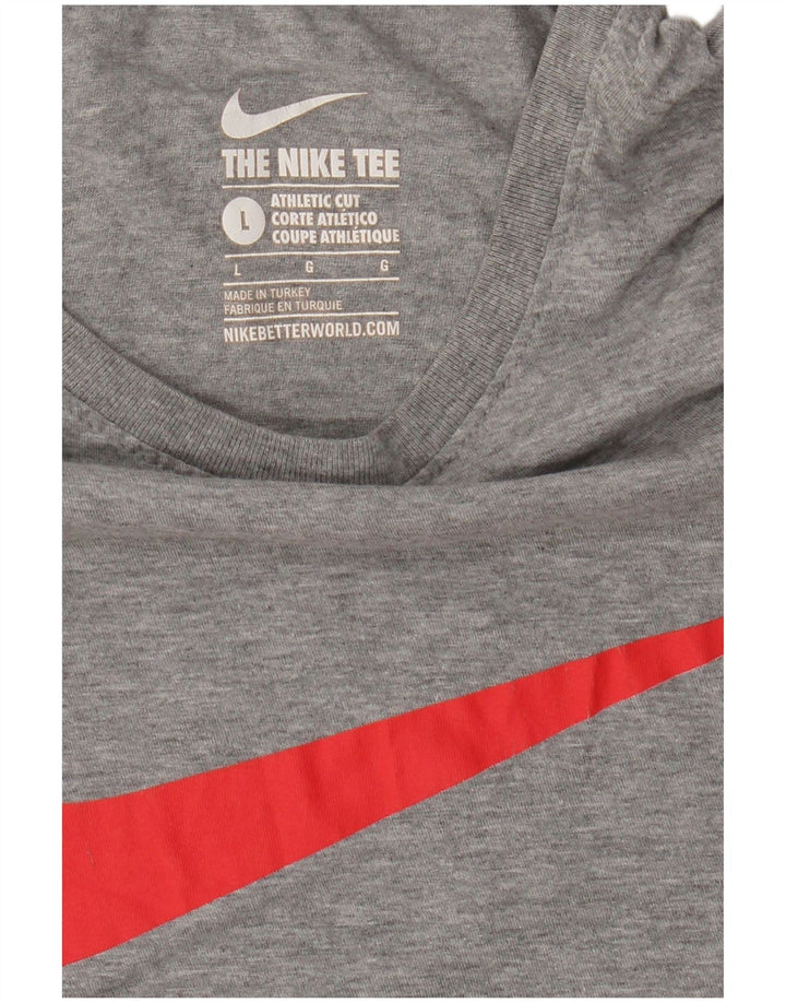 Мужская футболка с графическим принтом Nike Athletic Cut, большая серая