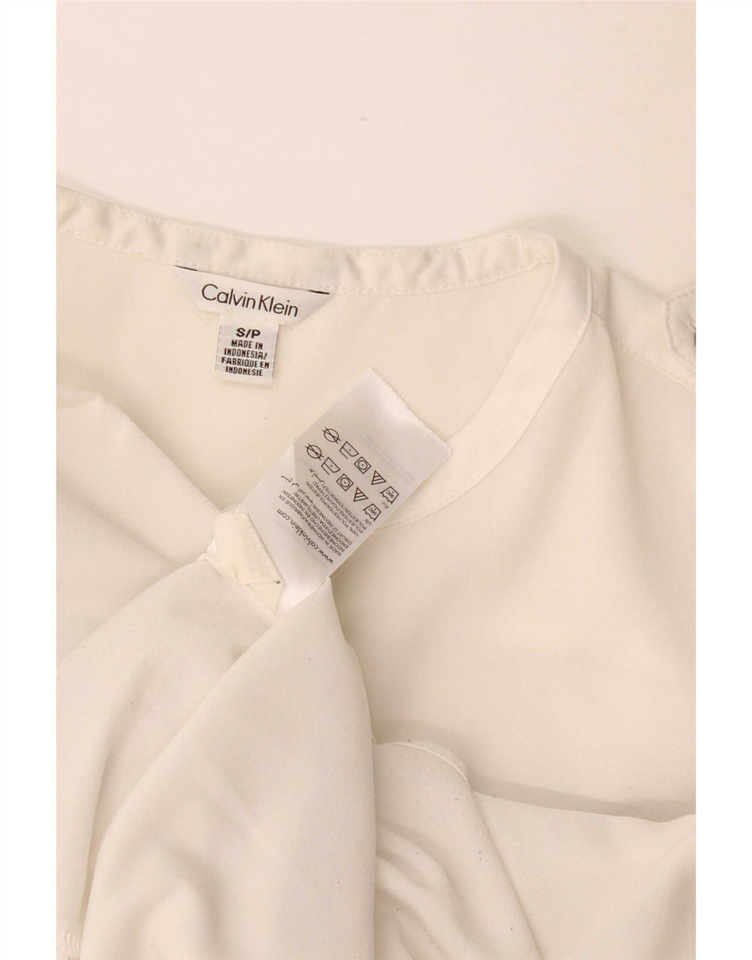 Женская блузка-рубашка Calvin Klein UK 10, маленькая, белый полиэстер
