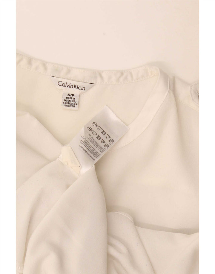Женская блузка-рубашка Calvin Klein UK 10, маленькая, белый полиэстер