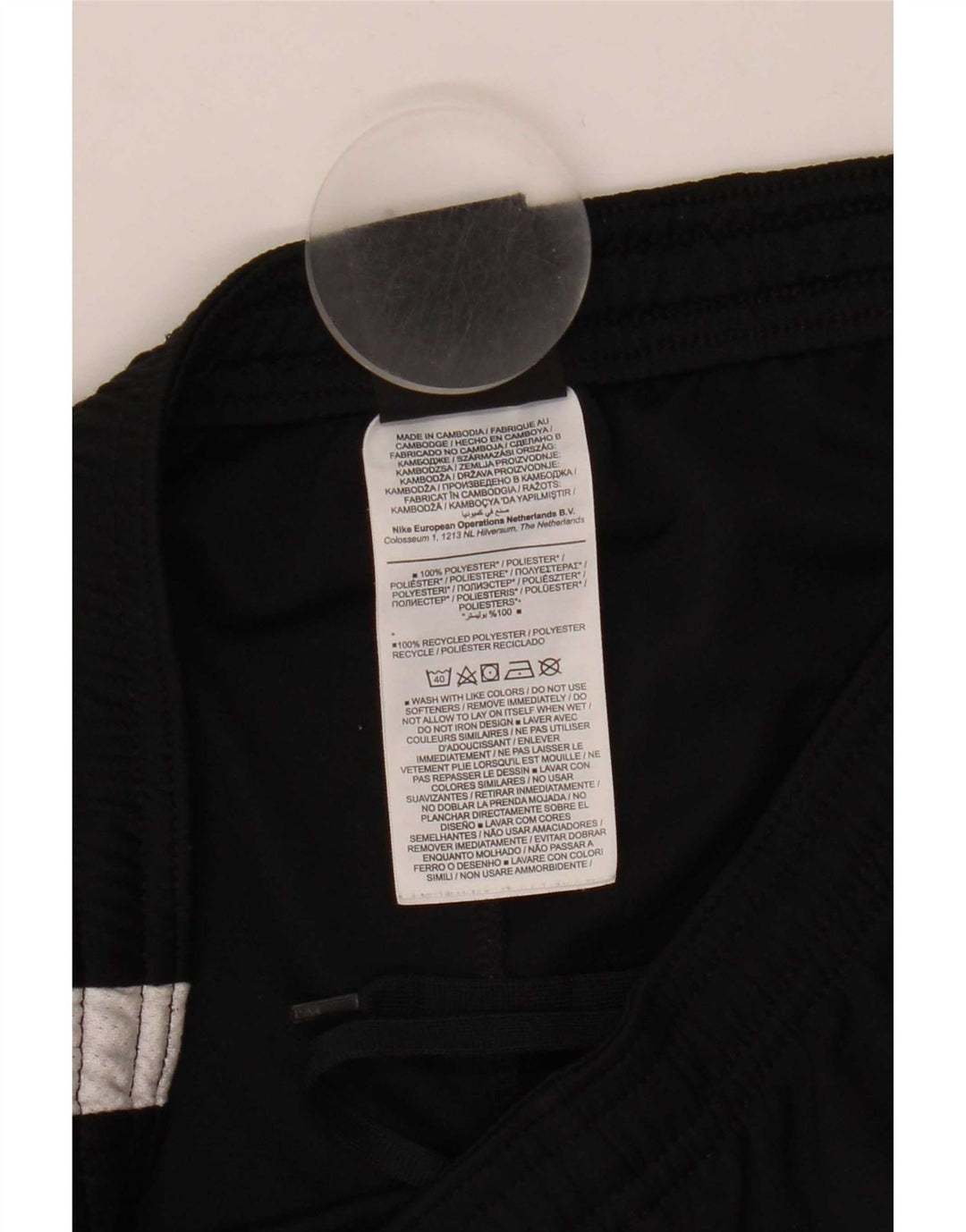 Женские спортивные шорты Nike Dri Fit UK 12, средний черный, полиэстер с цветными блоками