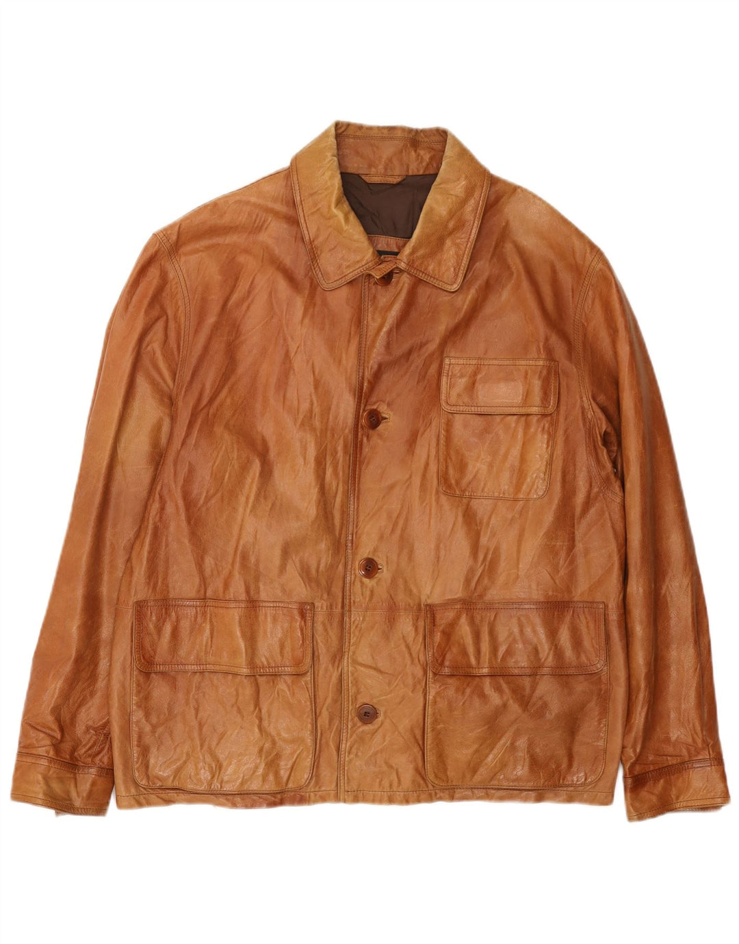 Мужская кожаная куртка Vittorio Forti IT 50, большая коричневая кожа