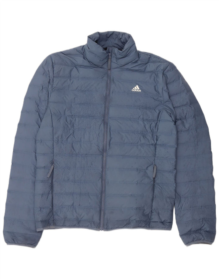 Женская стеганая куртка Adidas UK 16, большой синий полиэстер