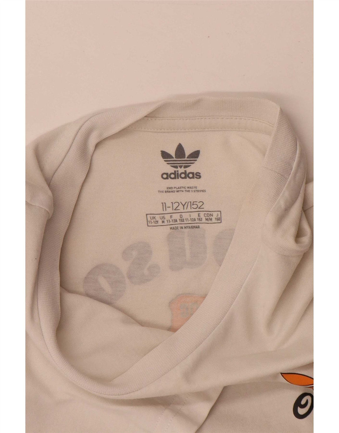 Футболка Adidas с рисунком для мальчиков 11-12 лет, белая