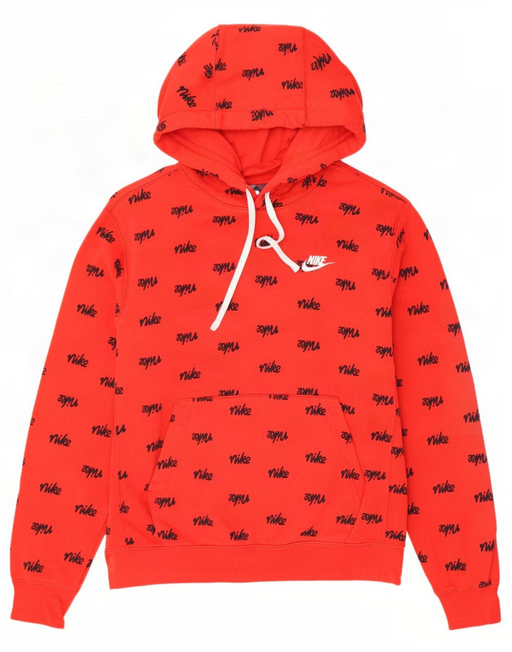 Мужской джемпер с капюшоном с графическим рисунком Nike, хлопковый средний красный