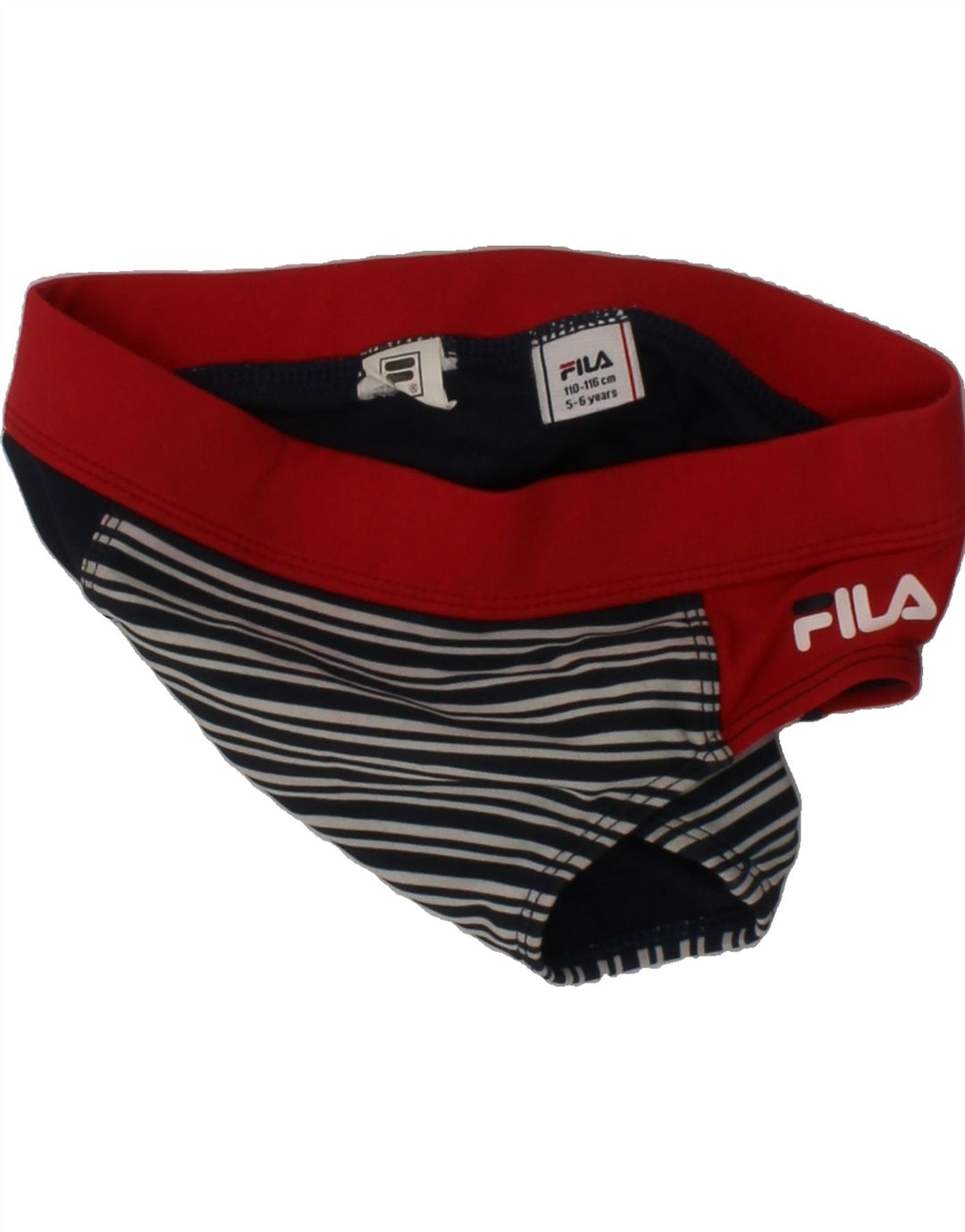 FILA Boys Swimming Shorts 5-6 Years Navy Blue Striped Vintage Fila and Second-Hand Fila from Messina Hembry 