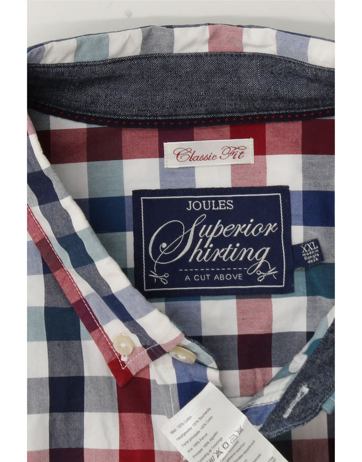 JOULES Мужская рубашка классического кроя 2XL, хлопок в разноцветную клетку