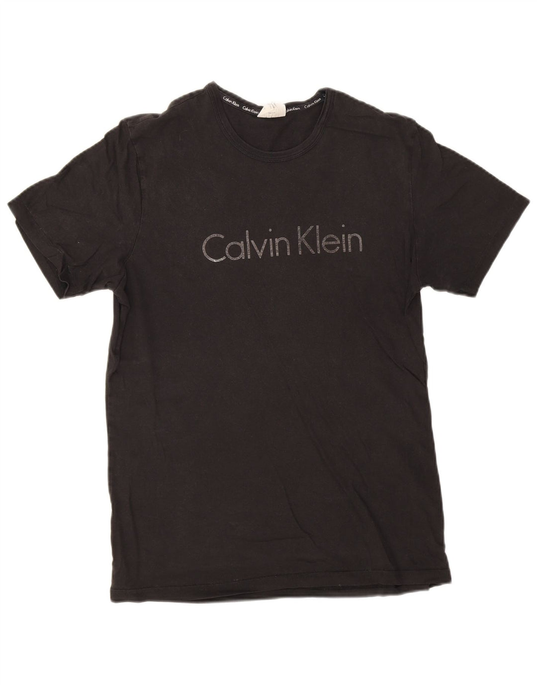 Мужская футболка с рисунком Calvin Klein, средний черный хлопковый топ
