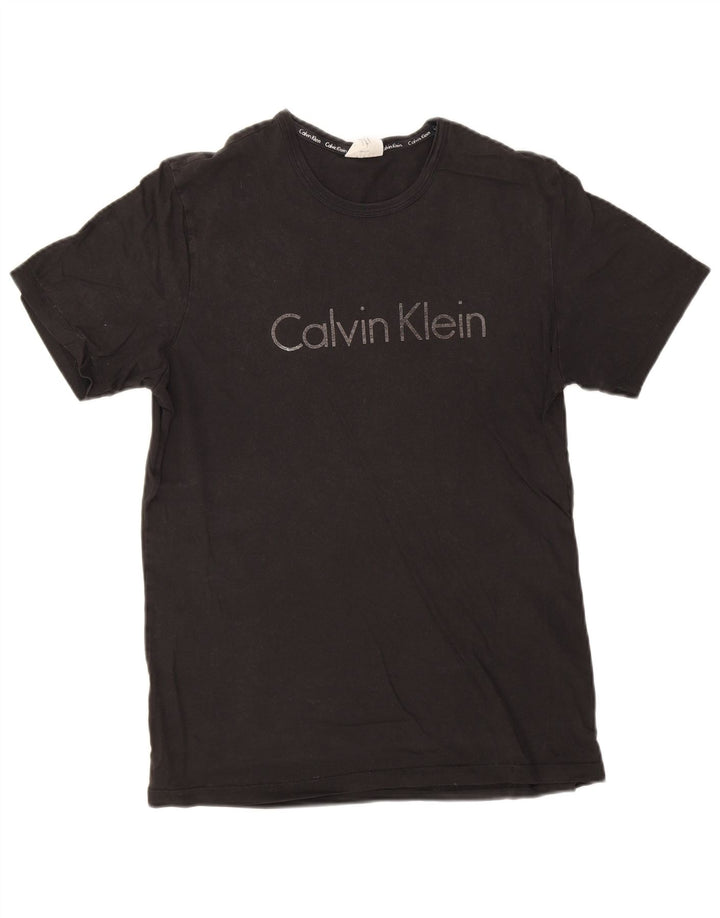 Мужская футболка с рисунком Calvin Klein, средний черный хлопковый топ