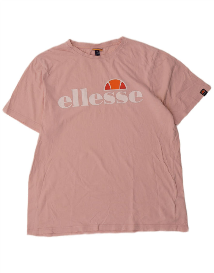 ELLESSE Женская футболка с рисунком Top UK 14, большой розовый хлопок
