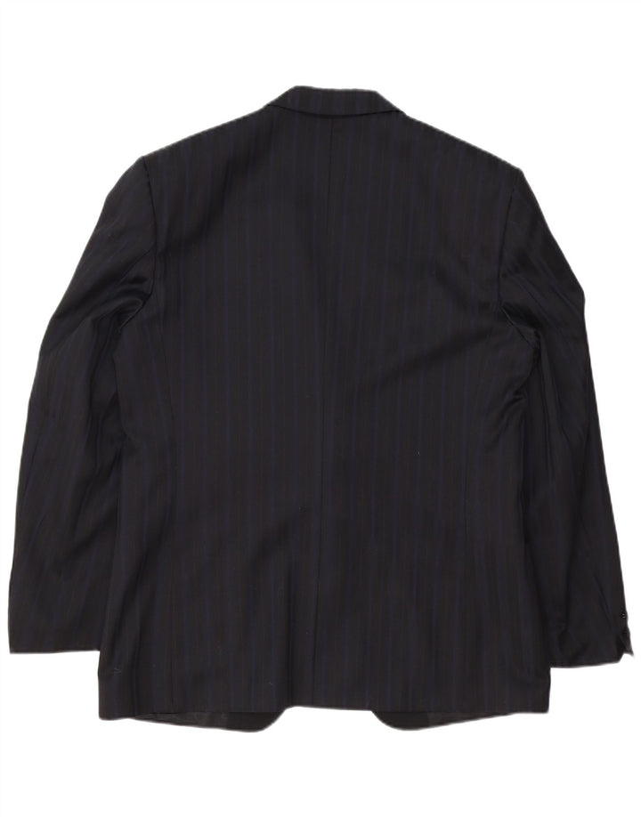 TREVIRA Мужской пиджак на 1 пуговице IT 52 XL Темно-синий в полоску из полиэстера