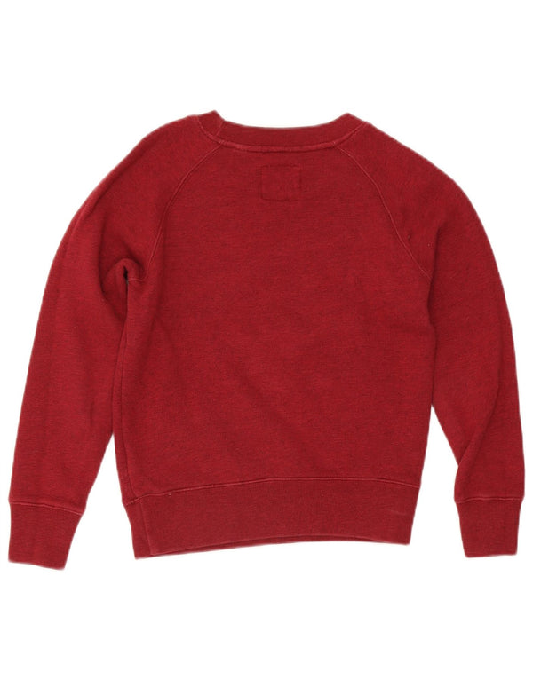 Женский укороченный свитшот Jack Wills, размер 8, малый, бордовый, хлопок, Великобритания