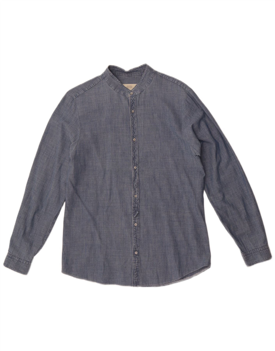 Мужская джинсовая рубашка Mauro Grifoni, размер 42, 16, 1/2, большая синяя