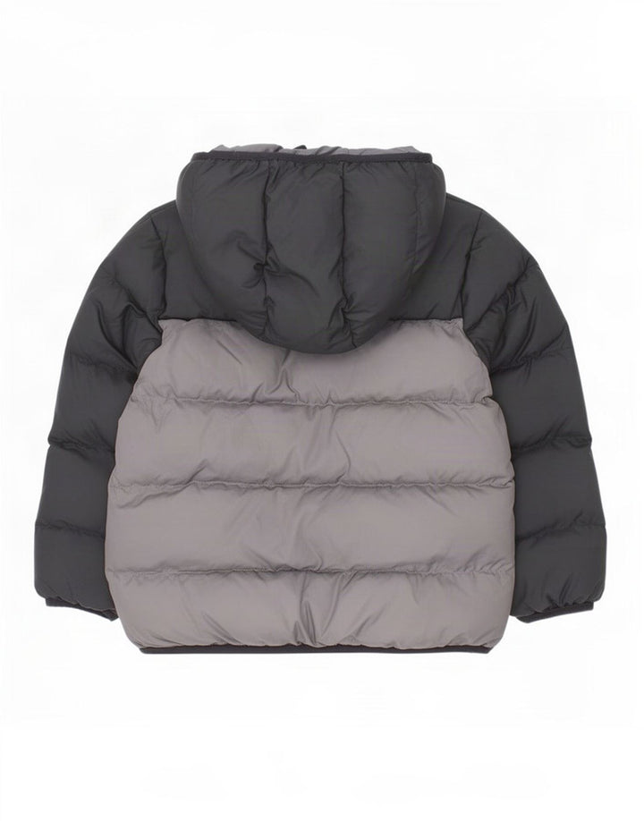 Утепленная куртка Adidas с капюшоном для мальчиков 6-7 лет, черная, полиэстер с цветными блоками