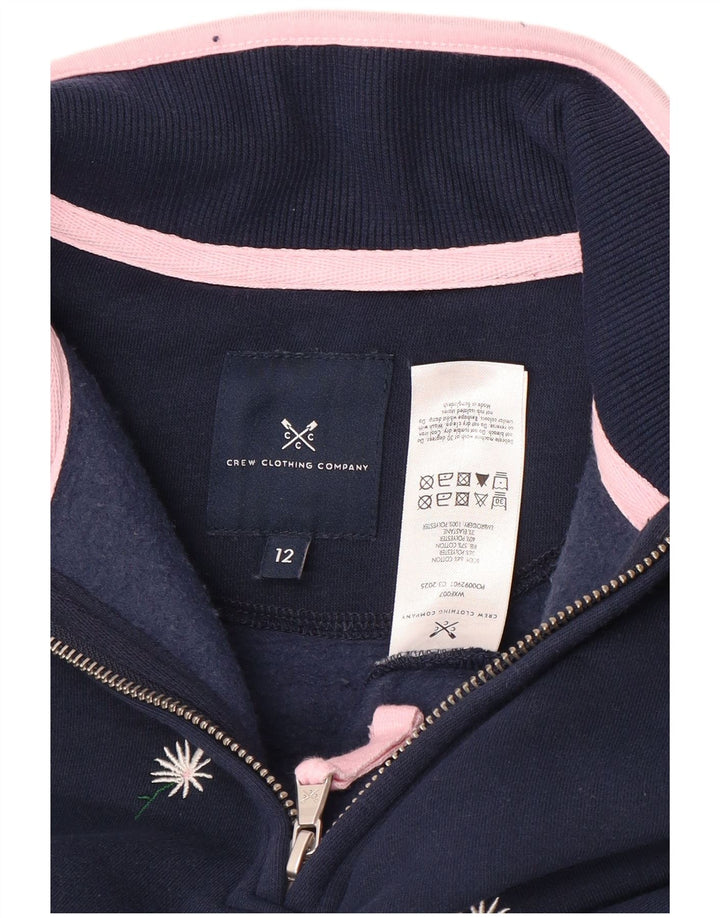 Женский свитер Crew Clothing, джемпер UK 12, средний темно-синий с цветочным принтом