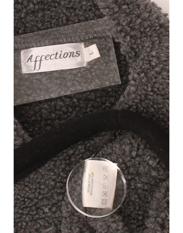 VINTAGE Womens Overcoat UK 16 Large Black Polyester Vintage Vintage and Second-Hand Vintage from Messina Hembry 