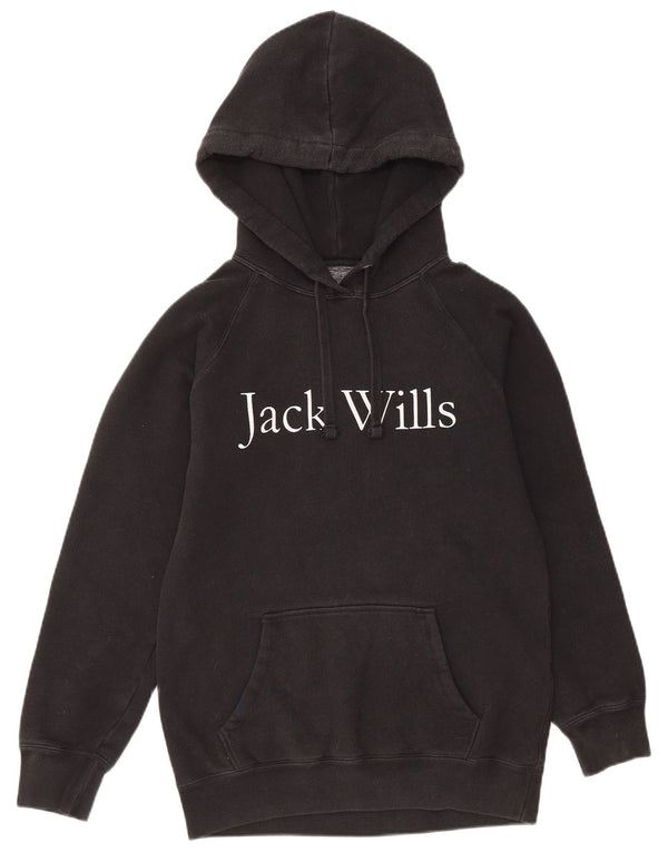 Женский свободный джемпер с капюшоном JACK WILLS UK 6 XS, черный хлопок
