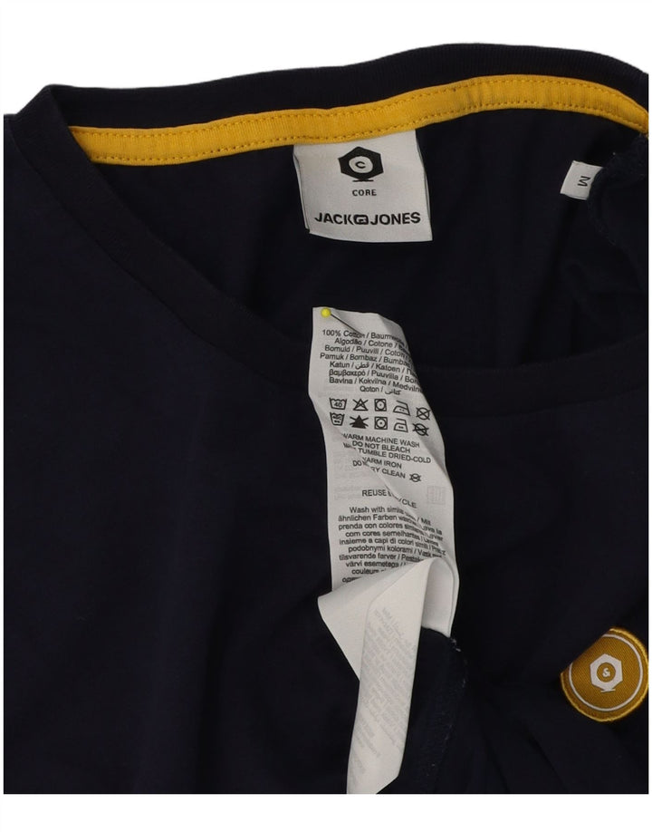 Мужская футболка Jack & Jones Top среднего размера, темно-синяя, хлопок