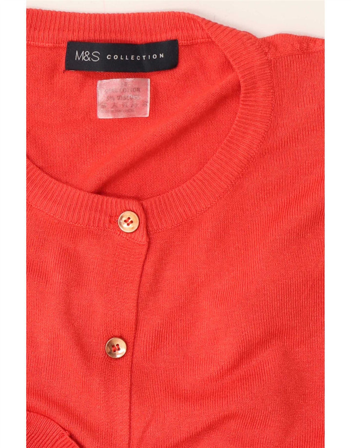 Женский кардиган стандартного кроя Marks & Spencer UK 12, хлопковый средний красный цвет