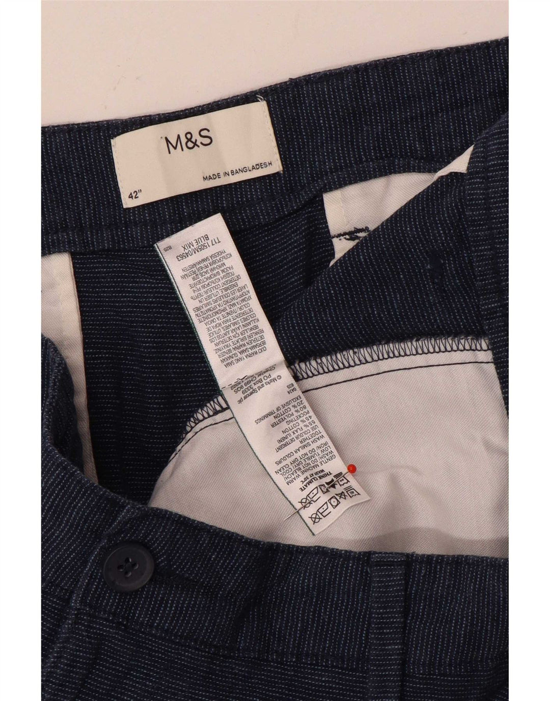 Мужские шорты чинос Marks & Spencer W42 2XL синие льняные