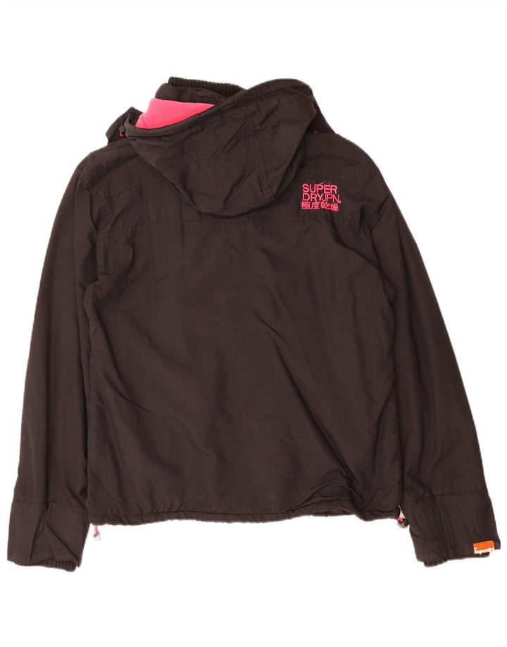SUPERDRY Женская ветровка с капюшоном, куртка UK 18 XL, черный нейлон