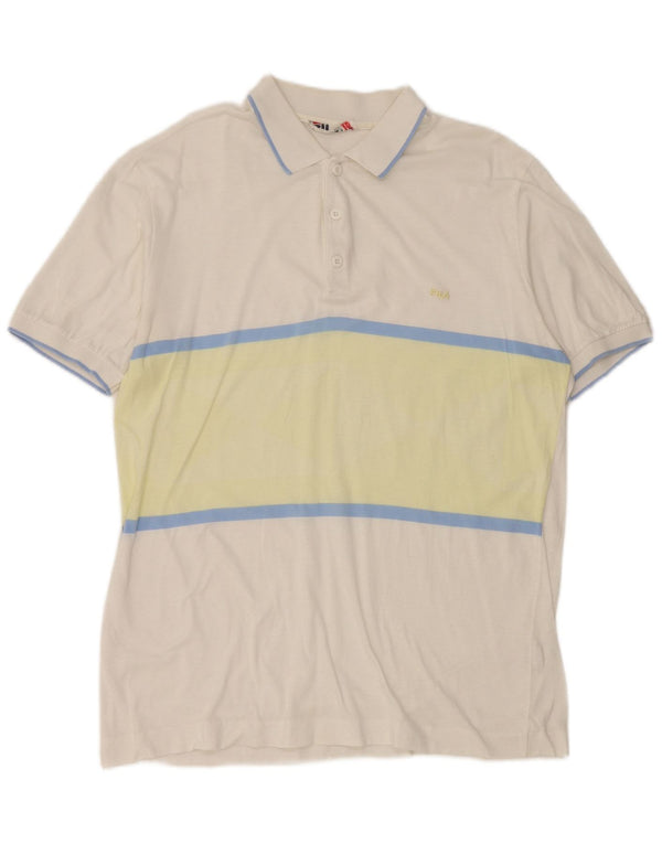 Мужская рубашка-поло Fila IT 54 XL, хлопок в белую полоску