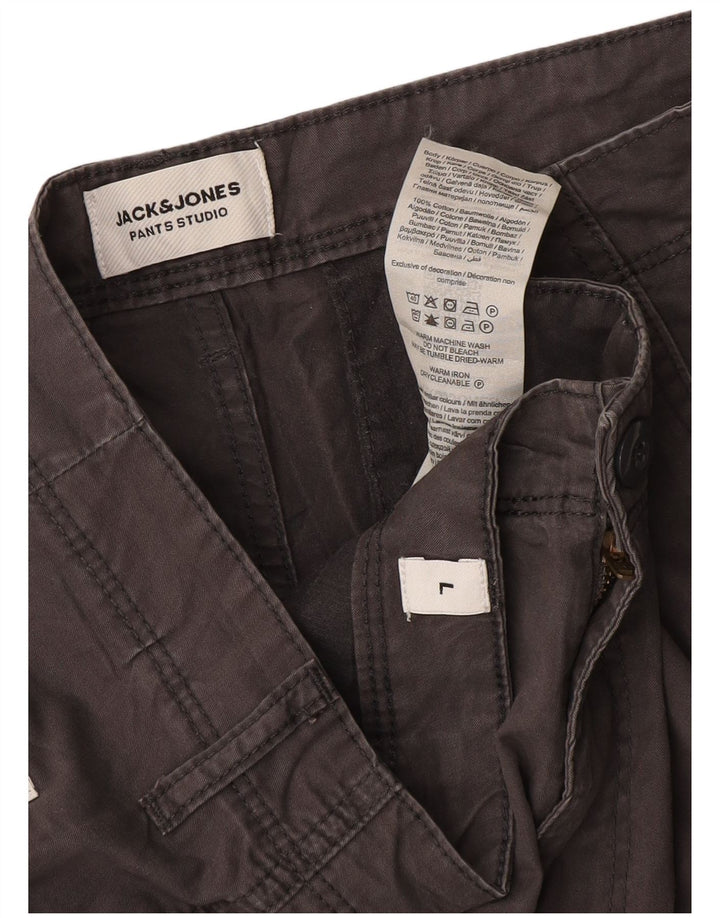 Мужские шорты-карго Jack & Jones, большие размеры, серые, хлопок, W36