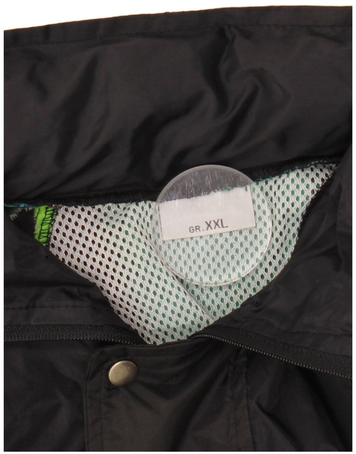 Мужская куртка-дождевик VINTAGE с капюшоном UK 44 2XL, черная с геометрическим рисунком