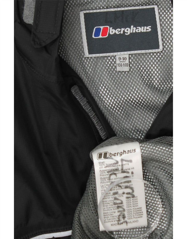 Berghaus Дождевик с капюшоном для мальчиков 9-10 лет, черный нейлон