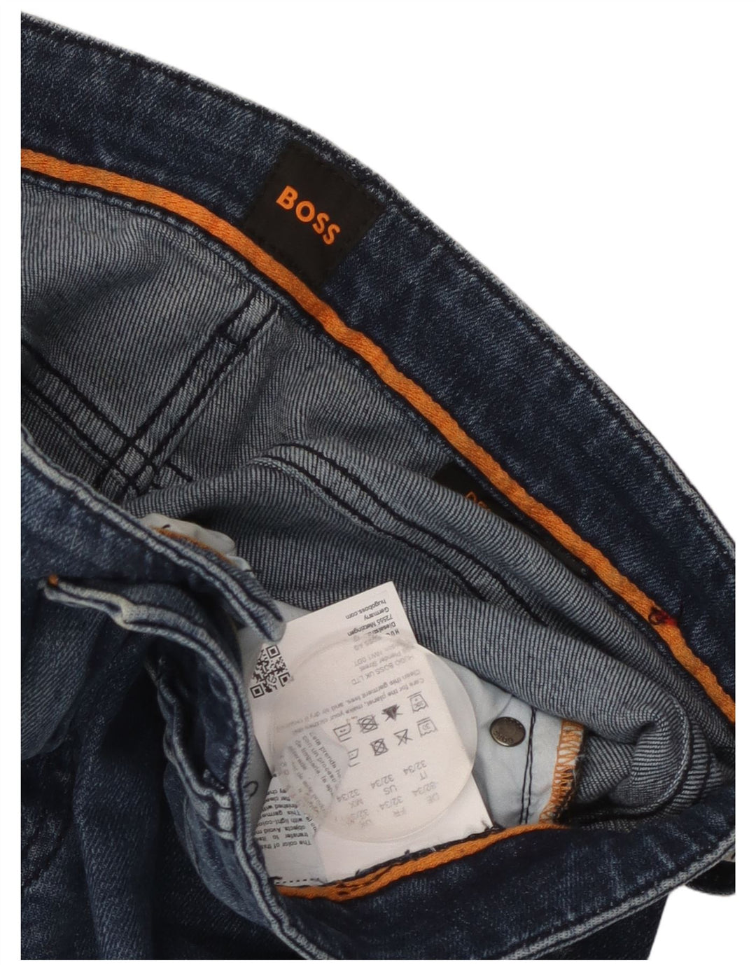 Мужские узкие джинсы Hugo Boss W32 L34 синие, хлопок