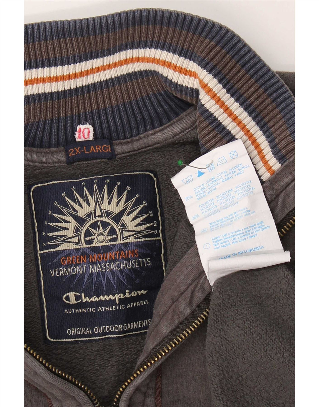 Мужской свитер Champion с воротником на молнии, 2XL, серый хлопок