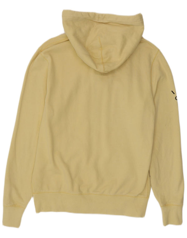 Jack Wills Мужской свитер с капюшоном и молнией с графическим рисунком, большой желтый хлопковый свитер