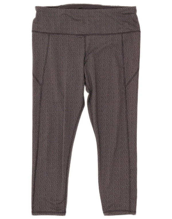 Женские укороченные леггинсы приталенного кроя UNDER ARMOR, Великобритания, 18 XL, серые с геометрическим рисунком