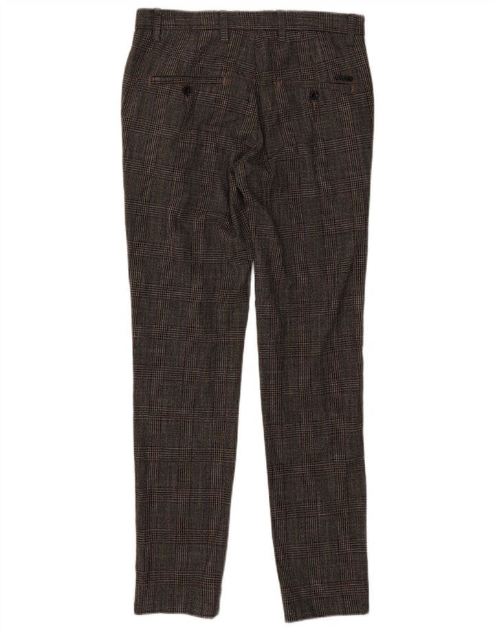 Мужские брюки узкого кроя Jack & Jones W30 L32, серый полиэстер в клетку
