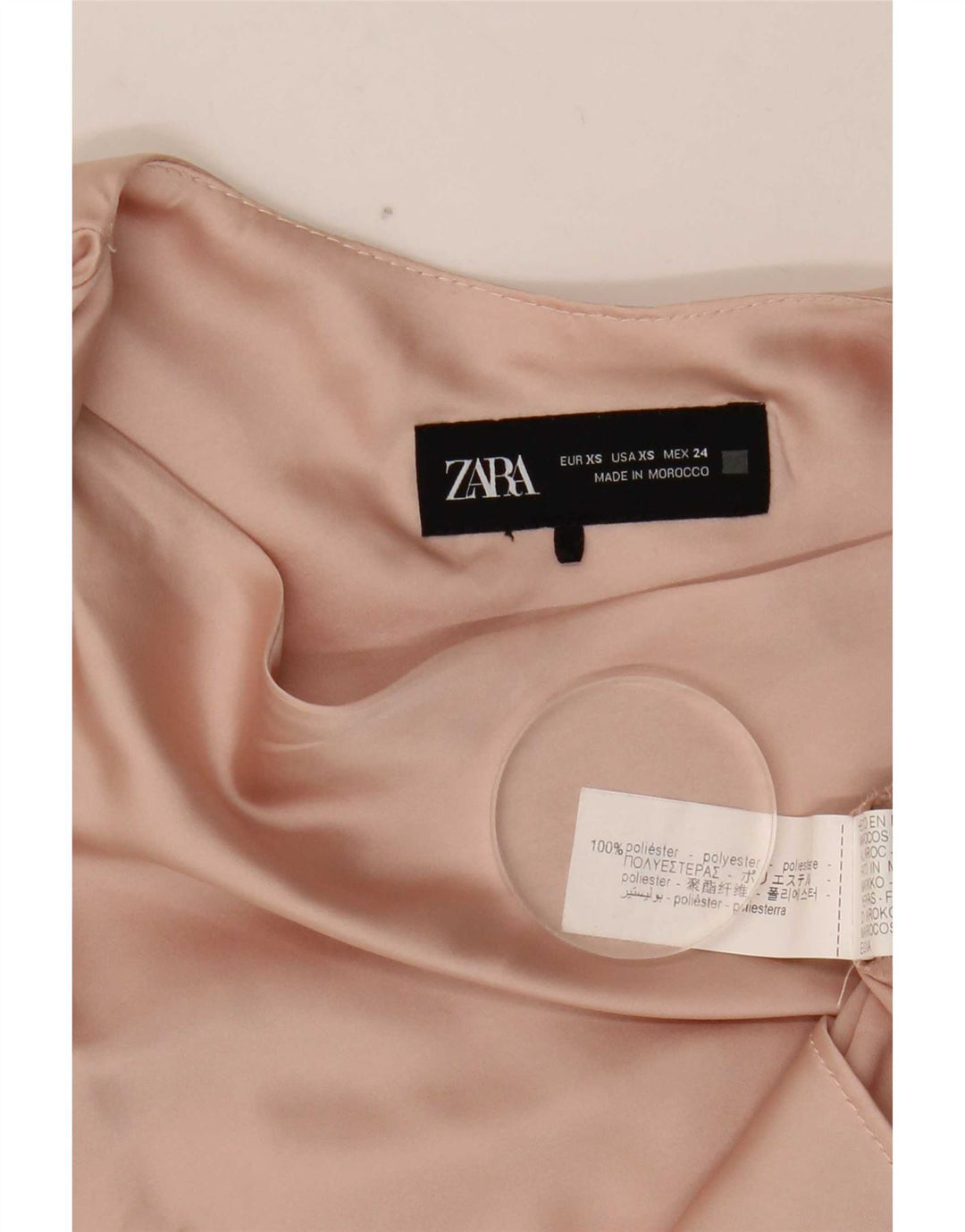 Женская блузка без рукавов Zara UK 6 XS, розовый полиэстер