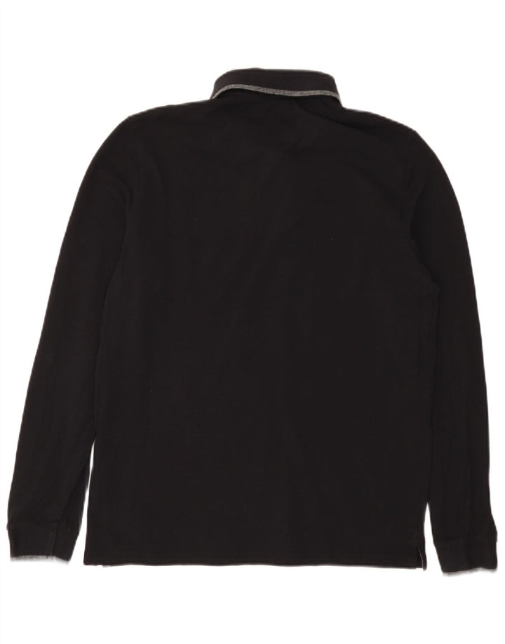 Мужская рубашка поло CHAMPION с длинным рукавом, маленькая, черная, хлопковая