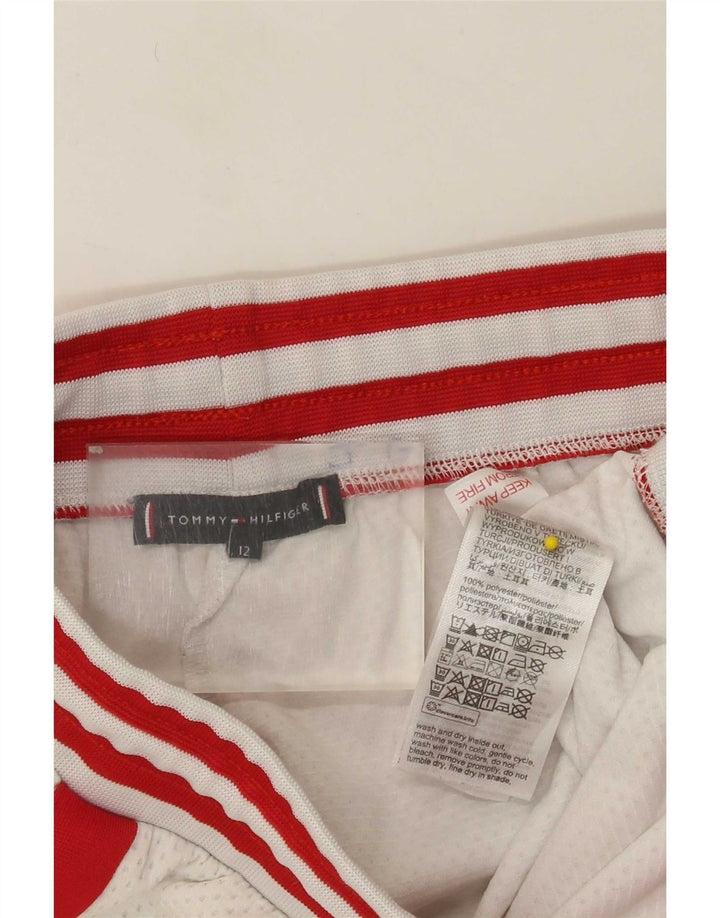 Спортивные шорты Tommy Hilfiger для мальчиков 11–12 лет, белый полиэстер с цветными блоками