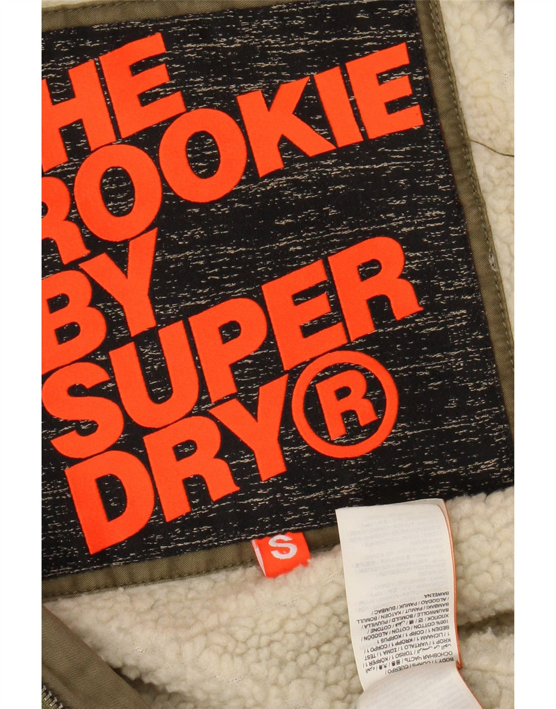 Мужская парка SUPERDRY The Rookie из шерпы с капюшоном UK 36, маленький цвет хаки