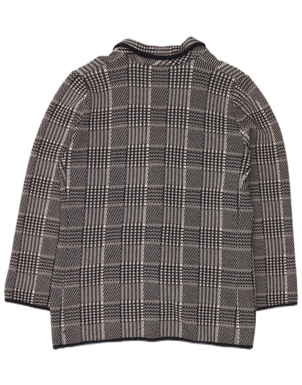 VALENTINO Женский пиджак Miss V IT 48 XL Темно-синий с узором «гусиные лапки»