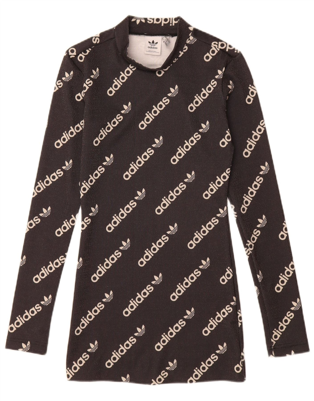 Женская футболка-футболка с длинным рукавом ADIDAS UK 4 XS, черная