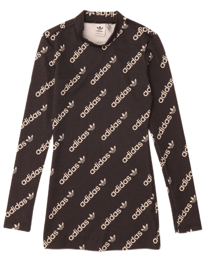 Женская футболка-футболка с длинным рукавом ADIDAS UK 4 XS, черная