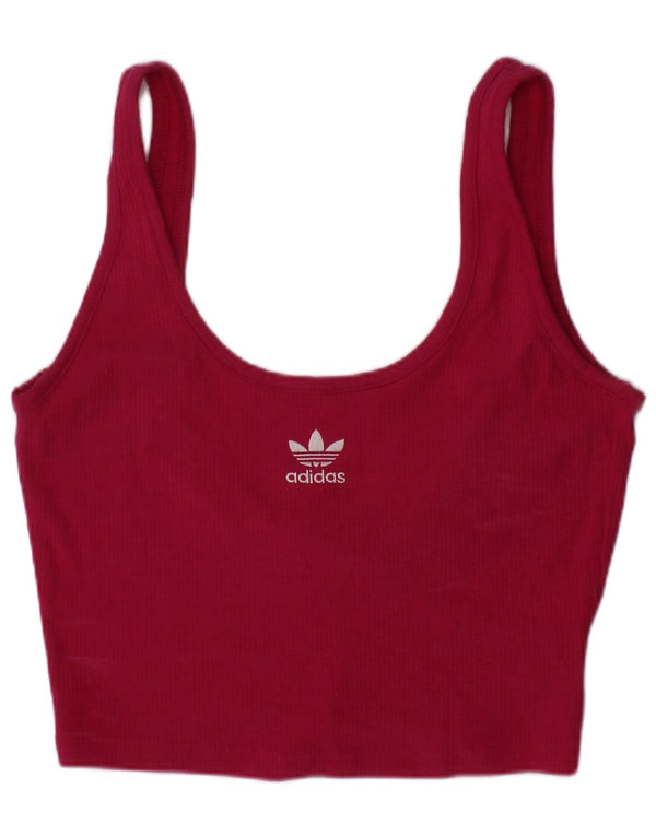 Adidas Женский спортивный бюстгальтер с графическим рисунком UK 6 XS Розовый хлопок Спортивный бюстгальтер