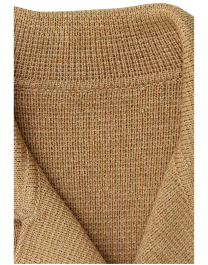 Винтажное женское вязаное пальто UK 12, средний бежевый