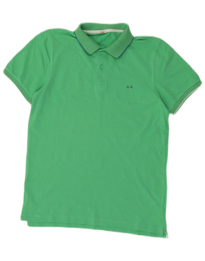 SUN68 Boys Polo Shirt 13-14 Years Green Cotton