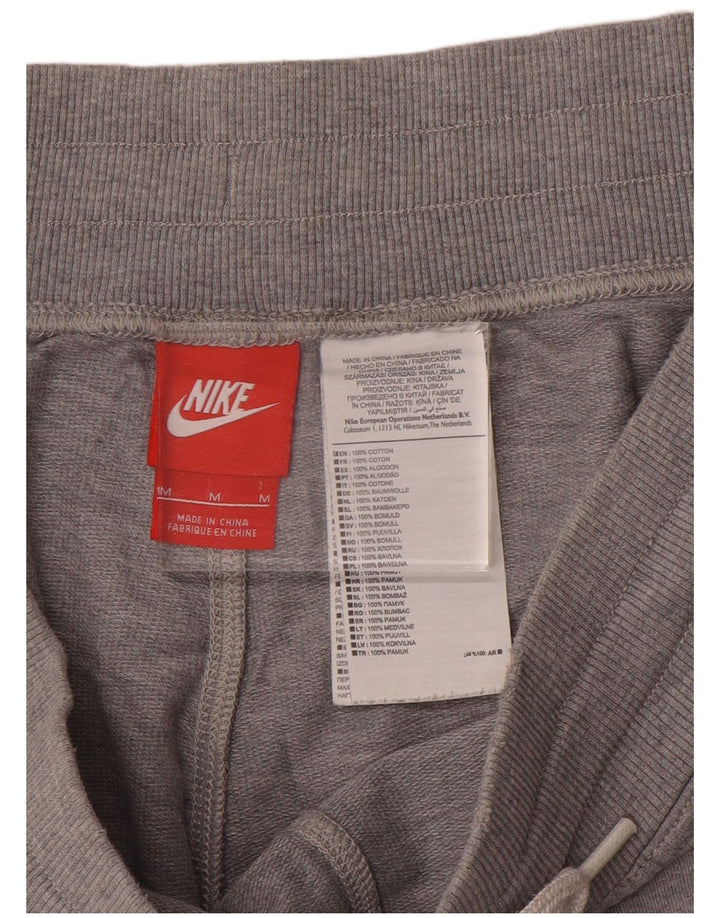 Мужские спортивные шорты Nike с графическим рисунком, хлопковые, среднего серого цвета