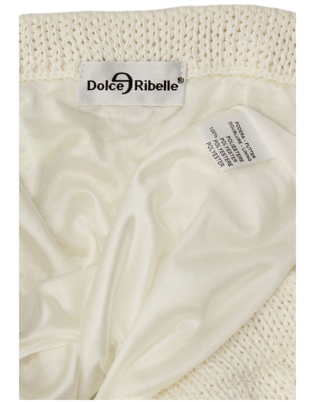 ВИНТАЖНАЯ женская трикотажная асимметричная юбка W34, большая белая полиэстер