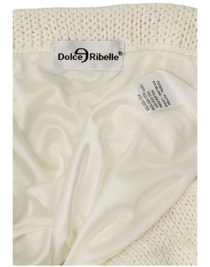 ВИНТАЖНАЯ женская трикотажная асимметричная юбка W34, большая белая полиэстер